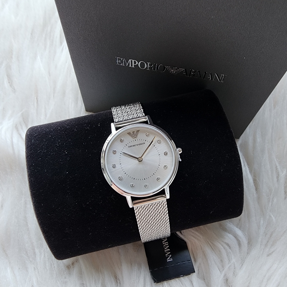Emporio Armani Original Brand New Silver Women's Watch - Picture 7 of 13
